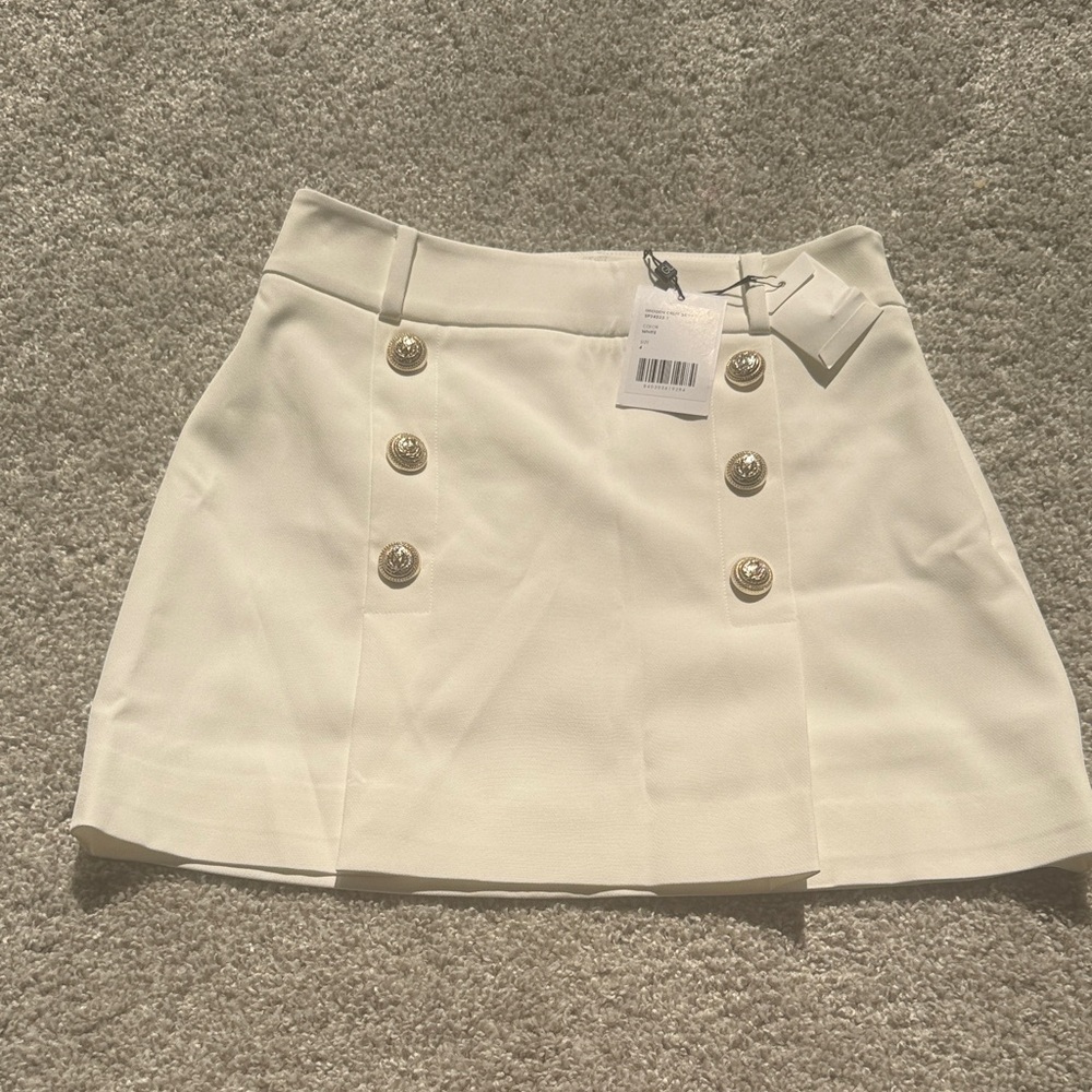 Generation Love White Buttoned Mini Skirt